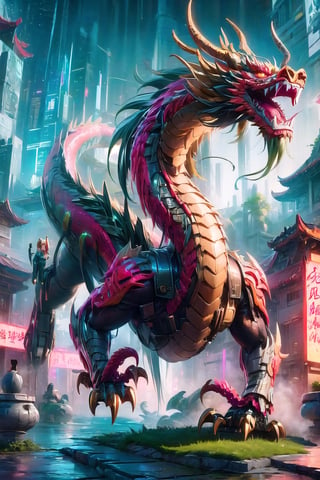 3d animation, an ancient chinese dragon, full body dragon flying, photo, stunning fantasy world background,ancient chinese dragon,Mecha,Oriental Dragon