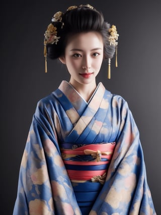 (masterpiece, high quality:1.5), (8K, HDR), realistic, ultra-detailed, ultra high res, photorealistic, RAW photo, realistic lighting, 
1girl, solo, upper body, black background, FuturEvoLabKimono,FuturEvoLabGirl