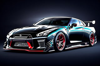 (((A photo realistic image of a Nissan GT-R Nismo))), ((wide shot)) , sharp, detailed car body , detailed tires, (masterpiece, best quality, ultra-detailed, 8K), race car, street racing-inspired, Drifting inspired, LED, ((Twin headlights)), (((Bright neon color racing stripes))), (Black racing wheels), Wheel spin showing motion, Show car in motion, Burnout,  wide body kit, modified car,  racing livery, masterpiece, best quality, realistic, ultra high res, (((depth of field))), (full dual color neon lights:1.2), (hard dual color lighting:1.4), (detailed background), (masterpiece:1.2), (ultra detailed), (best quality), intricate, comprehensive cinematic, magical photography, (gradients), glossy, Fast action style, Sideways drifting in to a turns, ,c_car,fire element