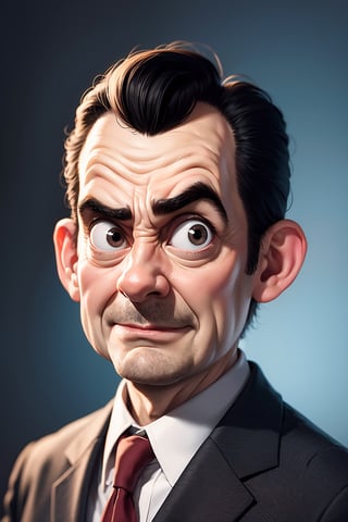 mr bean, portrait, upper body, pixar style