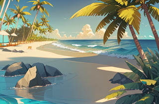 Welcome to a virtual journey to a serene tropical paradise, where you'll experience the beauty of a golden beach, the tranquility of calm blue waves, and the majesty of swaying palm trees. Close your eyes and immerse yourself in the soothing sounds of the ocean, the gentle rustling of palm leaves, and the warm golden hues of the sandy shoreline.

As you step onto the beach, the soft grains of sand caress your feet, and you can feel the warmth of the sun on your skin. The beach stretches far and wide, inviting you to explore its secrets. Take a moment to admire the pristine golden shoreline that sparkles under the sunlight.

Looking out towards the horizon, you'll be captivated by the sight of the vast ocean stretching endlessly before you. The waves roll in gently, creating a rhythmic symphony that lulls your senses into a state of pure relaxation. The calm blue waters invite you to take a dip, soothing your soul with every gentle ripple.

Turn your attention to the magnificent palm trees that stand tall along the beach, casting their swaying shadows on the sand. Their lush green fronds dance gracefully in the breeze, providing a perfect spot for you to find shade and take a moment to unwind.

As you explore this tranquil paradise, you may encounter various marine life, seashells, and other coastal wonders. Take your time to embrace the essence of this idyllic setting, letting the worries of the world melt away.

Whether you want to bask in the sun, stroll along the shoreline, or simply sit under the shade of a palm tree and watch the waves, this tropical paradise has everything you need to find peace and tranquility.

Let your imagination run wild as you dive into this beautiful world of golden beaches, calm blue waves, and majestic palm trees. Bring your own story to life amidst the beauty of this serene landscape, and let the Tensor.art platform be your canvas to create the most vivid and picturesque scenes inspired by this tropical paradise
