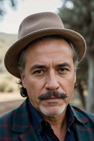 a 55 years old, latin man, (((55o))), (((male))), ((mature man), hard features, Don Enrique is a middle-aged man, with gray hair neatly combed back. He has a neatly trimmed mustache and a serious expression. Don Enrique is a serious, disciplined and meticulous man. He is a perfectionist in his work, always making sure the ranch is in perfect condition. He has a strong work ethic and expects the same from his servants.
Wear plaid shirts, wool vest, hat, jeans, work boots(((full body))), (totale dark background), 1girl, masterpiece, best quality, high resolution, 8K, HDR, bloom, raytracing, detailed shadows, bokeh, depth of field, film photography, film grain, glare, (wind:0.8), detailed hair, hard features, mature man, ultra detailed eyes, cinematic lighting, (hyperdetailed:1.15), in the hacienda