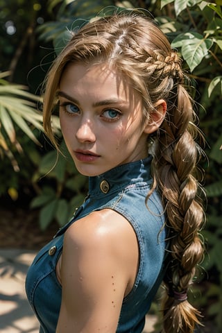 a woman, CAMMY, braided hair, long hair,  focus face, looking at viewer