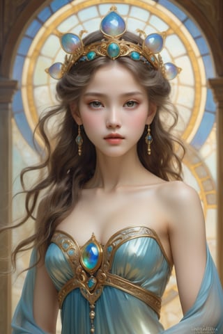 A teenage European-Chinese top model named Natasha, Realistic photo ~ Auguste Renoir ~ Paul Peel ~ John Singer Sargent ~ Alexandre-Jacques Chantron ~ John William Godward ~ John William Waterhouse ~ Han-Wu Shen ~ Ishitaka Amano ~ Chakrapan Posayakrit ~ Kim Jung Gi ~ Kei Mieno ~ Ikushima Hiroshi ~ WLOP ~ William-Adolphe Bouguereau ~ Alphonse Mucha ~Luis Royo ~ Range Murata ~ Jock Sturges photography ~ David Hamillton photography ~ A stunningly exotic Elezen princess with ethereal alien features, her gentle elegance contrasts with her otherworldly essence. This captivating image is a digital painting, showcasing the princess with delicate features and iridescent skin that shimmers with an otherworldly glow. Every intricate detail of her alien beauty, from her mesmerizing eyes to her jewel-like complexion, is rendered with exquisite precision and depth. The image effortlessly blends fantasy and science fiction, drawing viewers into a richly imaginative world.