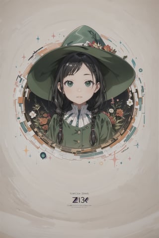 (((playing a luxurious white piano))) , shining eyes , twin_braid , black hair , little girl, 10 years old, simple green witch's big hat and green robe, intricate details, 32k digital painting, hyperrealism, (vivid color,abstract background:1.3, colorful:1.3, flowers:1.2, zentangle:1.2, fractal art:1.1) , parted bangs, SUPER HIGH quality, in 8K , intricate detail, ultra-detailed,High detailed ,chibi,