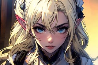 (masterpiece, top quality, best quality, official art, beautiful and aesthetic:1.2), (1girl:1.3), heterochromia, SharpEyess ,elf,sketch,priestess