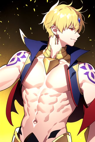 AGGA_ST015,   ,  Gilgamesh,  ? gilgamesh (caster) (fate) 642
? gilgamesh (fate) 6.0k
General
? 1boy 1.0M
? blonde hair 1.2M
? closed mouth 787k
? earrings 397k
? eyelashes 113k
? gorget 1.9k
? holding 922k
? jacket 629k
? jewelry 768k
? male focus 466k
? open clothes 351k
? open jacket 153k
? pectorals 62k
? profile 93k
? red eyes 1.0M
? short hair 1.8M
? sleeveless 314k
? sleeveless jacket 6.7k
? solo 4.0M
? upper body 539k
? yellow background 40k,  ,  ,  
, 