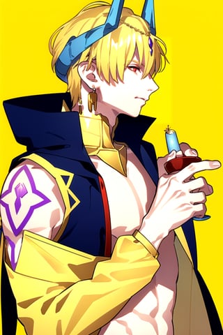 AGGA_ST015,   ,  Gilgamesh,  ? gilgamesh (caster) (fate) 642
? gilgamesh (fate) 6.0k
General
? 1boy 1.0M
? blonde hair 1.2M
? closed mouth 787k
? earrings 397k
? eyelashes 113k
? gorget 1.9k
? holding 922k
? jacket 629k
? jewelry 768k
? male focus 466k
? open clothes 351k
? open jacket 153k
? pectorals 62k
? profile 93k
? red eyes 1.0M
? short hair 1.8M
? sleeveless 314k
? sleeveless jacket 6.7k
? solo 4.0M
? upper body 539k
? yellow background 40k,  ,  ,  
, 