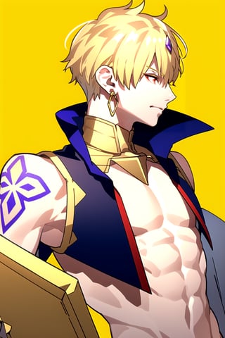 AGGA_ST015,   ,  Gilgamesh,  ? gilgamesh (caster) (fate) 642
? gilgamesh (fate) 6.0k
General
? 1boy 1.0M
? blonde hair 1.2M
? closed mouth 787k
? earrings 397k
? eyelashes 113k
? gorget 1.9k
? holding 922k
? jacket 629k
? jewelry 768k
? male focus 466k
? open clothes 351k
? open jacket 153k
? pectorals 62k
? profile 93k
? red eyes 1.0M
? short hair 1.8M
? sleeveless 314k
? sleeveless jacket 6.7k
? solo 4.0M
? upper body 539k
? yellow background 40k,  ,  ,  
, 