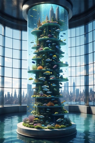 a giant fish tank shaped like a tower in the middle of new york city, 8k octane render, photorealistic


cinematic moviemaker style,detailmaster2