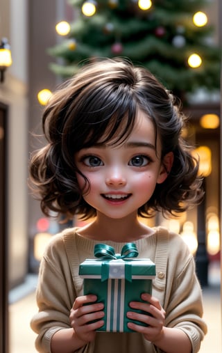 incredibly happy,child,hyperdetailed, eyes detalied,photo of a Joyful Reaction girl, detailed unbelievably beautiful face, happy eyes, soft cinematic light, holding Christmas present, Chritmas tree in the background, detalied,xtremely delicate and beautiful, Amazing, finely detail, masterpiece, ultra-detailed, highres, happy512 laugh512