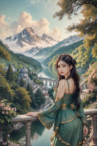 A young woman (enchanted by scenic allure:1.3) by the lake in the Summer Palace, (capturing the enchanting vista:1.4) of lake, mountains, and architecture in perfect harmony. (Scenic wanderer:1.4), travel photography, (serene elegance:1.3), (harmonious union:1.4) of nature and architectural beauty. (Scenes like paintings:1.3), (revealing nature's grace:1.4), (capturing cultural elegance:1.3), (tranquil landscape:1.4), 4K UHD image, cinematic view, (cherishing the picturesque view:1.4).