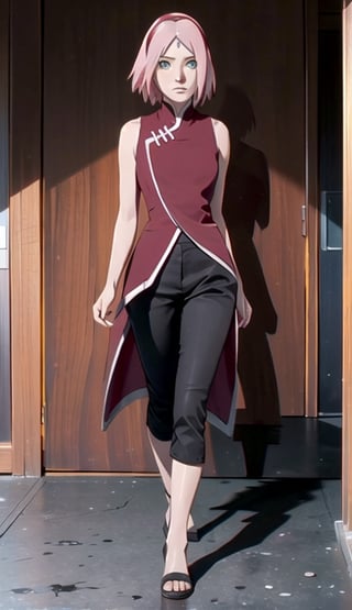 ((Masterpiece, best quality, ultra-detailed, best shadow, Unreal Engine 5)), (detailed background), (pretty face), one female vampire, long black hair, perfect figure, ((red-colored apparel, often in the form of long, two-tailed coats)), black spandex pants,midjourney
,hinata,haruno sakura,red sleeveless dress