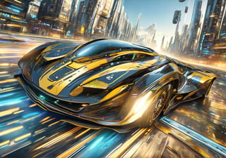 Solo, anime style, futuristic race car in a cyberpunk city, driving in high speed, dynamic angle, more detail XL, ,DonMX3n0T3chXL