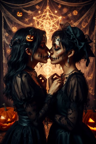 HalloweenGlowStylethe two lesbians kissing
