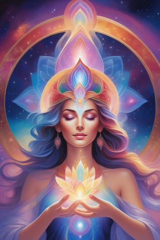 Astral Aura, a woman, astral, colorful aura, vibrant energy