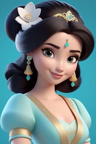 Adorable 3D Character, Jasmine \(Disney character\), 3D render, adorable character, 3D art