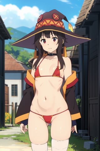 Megumin, micro bikini, public