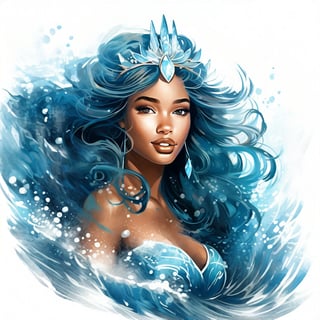 ocean princess in dry brush art style