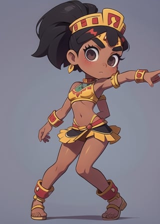 2.5D, an aztec girl, perfect body, full body, black skin
 

