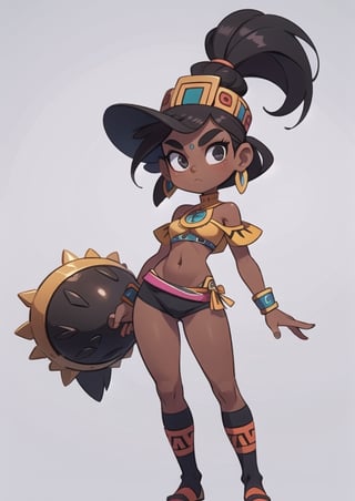 2.5D, an aztec girl, perfect body, full body, black skin
 

