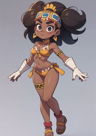 2.5D, an aztec girl, perfect body, full body, dark skin
 

