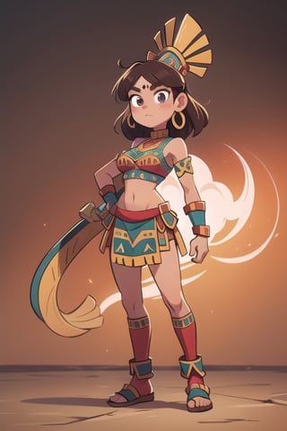 2.5D, a aztec warrior igrl, full body
 

