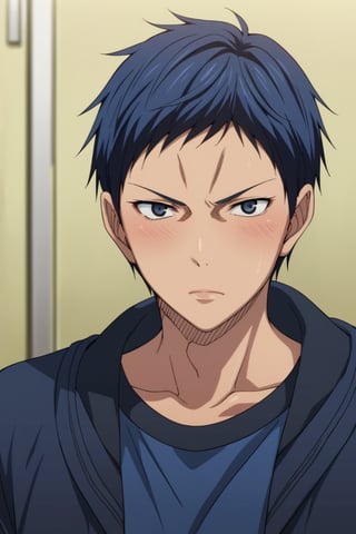 score_9, score_8_up, score_7_up, score_6_up, score_5_up, score_4_up, BREAK source_anime, rating_explicit,_anime, portrait of handsome aomine daiki ,blue hair, blue eyes