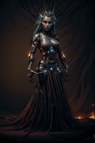 (extremely detailed 8k wallpaper), An average photo of a beautiful necromancer cyborg woman, intricate, high detail, dramatic