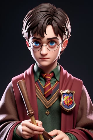 (Harry Potter,) original box, hyper realistic, detailed, 3D, original, hogwarts costume, wizard's wand,(( harry potter)), magic, plastic doll, realistic, details, shadows, ultra definition, hd, jpg, eye details, well defined colors. ,Germany Male