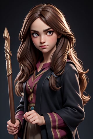 (Hermione Granger,) original box, hyper realistic, detailed, 3D, original, hogwarts costume, wizard's wand, magic, plastic doll, realistic, details, shadows, ultra definition, hd, jpg, eye details, well defined colors. ,Germany Male,lovely_succubus,sarashi