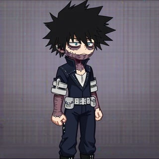 Gacha, Chibi, Medium Head,dabi_bnha, From the waist up
, black hair