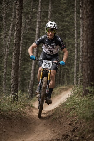 (best quality, masterpiece, ultra quality), UHD quality, rule of thirds, 1 man Loïc Bruni is a French athlete who competes in mountain biking in the downhill discipline. He won five gold medals in the World Mountain Bike Championships, between the years 2015 and 2022.
(facing viewer: 1.4), (position of her body towards viewer: 1.4).
The character should have detailed skin texture, well-defined hands, reflect realism. Her face should show symmetry in her physical features and should have a serious but friendly expression. Eyes, realistic eyeballs, symmetrical eyeballs, small eyeballs.