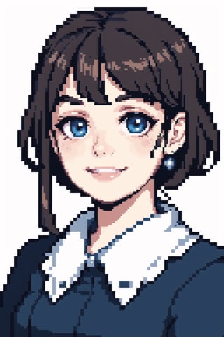 1girl, masterpiece, top quality, 8K, detailed skin texture, detailed cloth texture, beautiful detailed face, intricate details, ultra Details, Audrey Hepburn smile, Spiderman uniform, sorrel fluffy hair, (half body: 1.2), （smile face）, warm lighting,monochrome,DRAWING,Pixel art,Pixel world