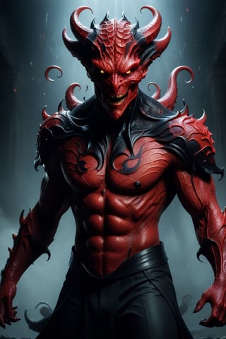 mind flayer,  mythological, tentacles, (((red and black_skin:1.9))), futuristic:1.5, sci-fi:1.6, demon, monster, (full body:1.9), standing, fantasy, ufo, front view, unreal, epic fantasy background.

by Greg Rutkowski, artgerm, Greg Hildebrandt, and Mark Brooks, full body, Full length view, PNG image format, sharp lines and borders, solid blocks of colors, over 300ppp dots per inch, 32k ultra high definition, 530MP, Fujifilm XT3, cinematographic, (photorealistic:1.6), 4D, High definition RAW color professional photos, photo, masterpiece, realistic, ProRAW, realism, photorealism, high contrast, digital art trending on Artstation ultra high definition detailed realistic, detailed, skin texture, hyper detailed, realistic skin texture, facial features, armature, best quality, ultra high res, high resolution, detailed, raw photo, sharp re, lens rich colors hyper realistic lifelike texture dramatic lighting unrealengine trending, ultra sharp, pictorial technique, (sharpness, definition and photographic precision), (contrast, depth and harmonious light details), (features, proportions, colors and textures at their highest degree of realism), (blur background, clean and uncluttered visual aesthetics, sense of depth and dimension, professional and polished look of the image), work of beauty and complexity. perfectly symmetrical body.
(aesthetic + beautiful + harmonic:1.5), (ultra detailed face, ultra detailed eyes, ultra detailed mouth, ultra detailed body, ultra detailed hands, ultra detailed clothes, ultra detailed background, ultra detailed scenery:1.5),

3d_toon_xl:0.8, JuggerCineXL2:0.9, detail_master_XL:0.9, detailmaster2.0:0.9, perfecteyes-000007:1.3,Leonardo Style,PhotoReal_Detail_Enhancer_V2:0.2,add_more_color:0.8,comic book,Movie Still, ,dragon_h,DonMD4rk3lv3sXL,LegendDarkFantasy,monster,DonMD3m0nXL 