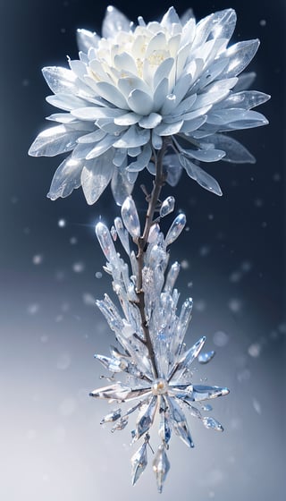 (best quality,  masterpiece:1.2), ultra detailed, (photo realistic:1.4), solo, cute girl, see-through white ruffle dress, snow_crystal_background,illumination_flower_background,diving_the_water_background,snow_crystal_background,multi_effects