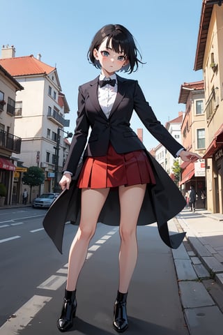 Standing, dragon ball, outfit formal, litle bobs, 1GIRL