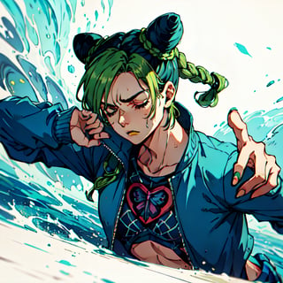 Jolyne girl walking, sweat, tired, sleepy, great distance