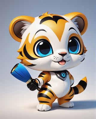 (masterpiece:1.2, highest quality), (realistic, photo_realistic:1.9)
1chibi_tiger, Cute chibi tiger, smug face, Chest written: "TA", (Designer look holding a paintbrush in one hand), white with blue, (detailed background), (gradients), colorful, detailed landscape, visual key, shiny skin. Modern place, Action camera. Portrait film. Standard lens. Golden hour lighting.
sharp focus, 8k, UHD, high quality, frowning, intricate detailed, highly detailed, hyper-realistic,interior,robot white with blue,chibi emote style,Monster,