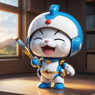 (masterpiece:1.2, highest quality), (realistic, photo_realistic:1.9)
1chibi_robot, Cute chibi robot, Designer look holding a paintbrush in one hand, white with blue, (detailed background), (gradients), colorful, detailed landscape, visual key, shiny skin. Modern place, Action camera. Portrait film. Standard lens. Golden hour lighting.
sharp focus, 8k, UHD, high quality, frowning, intricate detailed, highly detailed, hyper-realistic,interior,doraemon Chibi,chibi emote style