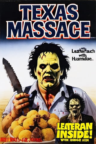 Texas chainsaw massacre, Leatherface, with human flesh inside, horror