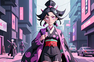 genshin_impact, kimetsu no yaiba , demon_slayer_(series) , 1_girl ,cyberpunk