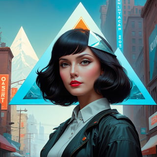 A triangle canvas, two characters acting as foils, mirrored, the personification of nature versus the personification of technology, graphic shape canvas, CEH_ai, street art, temporary art, ((tonalism)), near zero guidance, all is revealed, Mixed emotions and art styles, kuvshinov, rossdraws, tom bagshaw, alphonse mucha, , professional ominous concept art, by artgerm and greg rutkowski, an intricate, elegant, highly detailed digital painting, concept art, smooth, sharp focus, illustration, in the style of simon stalenhag, wayne barlowe, and igor kieryluk.