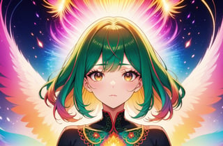 `1 lady, mature, beautiful, (anime wallpaper art:1.2), (intricate detail:1.3), (anime ost, anime opening, symmetry, gradient, colorful, upper body, dynamic, light particles)` via sulph, we used a lot of common ones