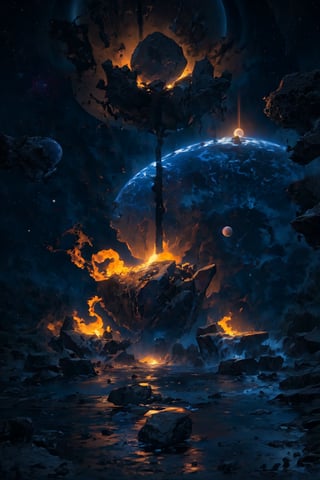 (high quality) (best quality) (masterpiece) A surreal and dreamlike landscape of, stars, galaxy, and planets,no_humans,(EnergyVeins:1.4),r1ge,Ki Charge