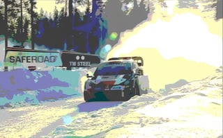 Masterpiece, high-definition animation, ultra-high-definition rendering, rally cars racing at high speed on snowy roads, smoke billowing