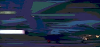 Masterpiece, high definition animation, ultra high definition rendering, F18 fighter jet taking off from the runway at night