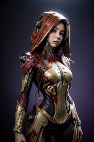 Ivara, solo, anime, 1girl,aidol,  female_focus, cyber_background, future_background