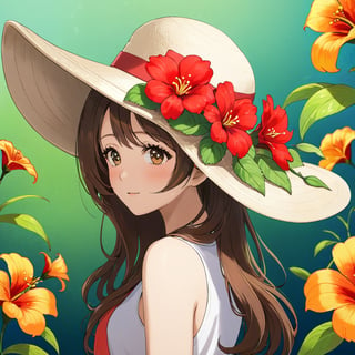 flower,hat,
