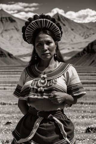 coya woman, from the bolivian highlands, folkloric dress of bolivia portrait, vintage, desaturated colors ,hd,8k, masterpiece, one light, realistic photography, hasselblad, raw, hiperrealism, medium format sensor camera, super prime cinema lens, 